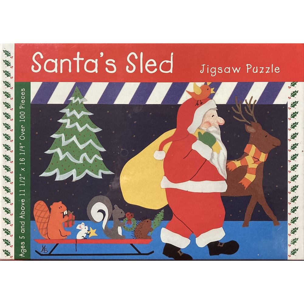 Vtg 1996 Great American Puzzle Factory Santa’s Sled Jigsaw 100 Pieces NOS